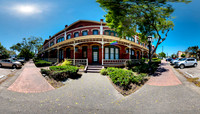 Panorama of Brick Row on Heritage Square in National City, California